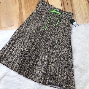 Final Sale Wild Fable Leopard Print Pleated Skirt